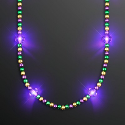 Royal Purple Light Jewels Mardi Gras Beads - BLANK