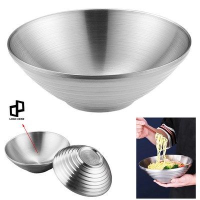 9.45 Inch Diameter 304 Stainless Steel Noodles Food Bowl