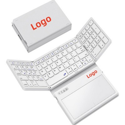 Foldable Portable Wireless Keyboard with Large Touchpad and Numeric Keypad