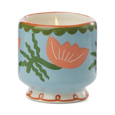 A Dopo 8 Oz Handpainted "Flower" Ceramic Candle - Cactus Flower