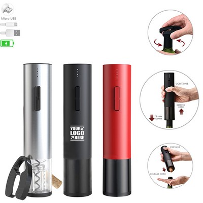 Rechargeable Metal Automatic Electric Wine Opener with LED Indicator