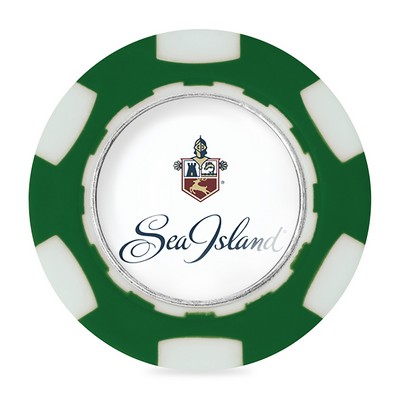 Ahead Poker Chip with Ball Marker - Green-White