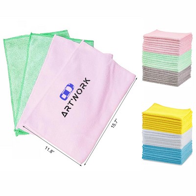 Lint Free Absorbent Streak Free Non-Abrasive Reusable 15.7 x 11.8 Inches Microfiber Cleaning Cloths