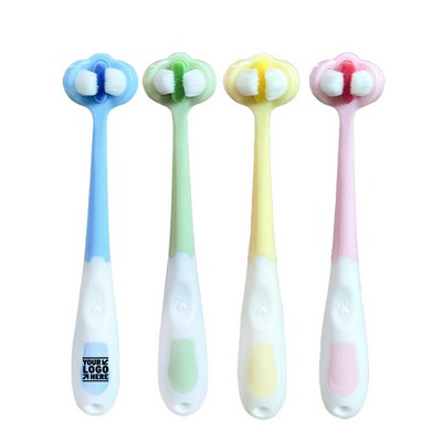 Children's 3D Soft Three Sided Toothbrush