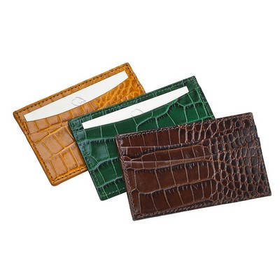 Premium Embossed Croc Leather Slim Design Business Card Case