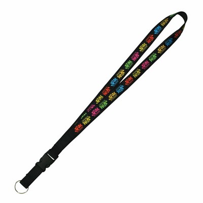 3/4" Woven Detachable Lanyard w/ Split Ring - "Elite" Weave