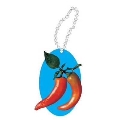 Chili Pepper Promotional Line Key Chain w/ Black Back (8 Square Inch)