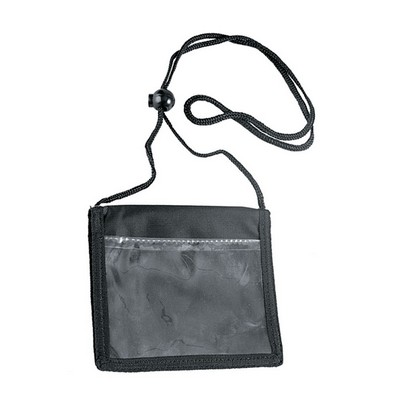 Nylon Bi-Fold Neck Wallet w/Adjustable String