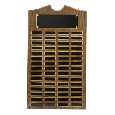 Roster Series American Walnut Plaque w/ 24 Individual Black Brass Plates (11"x15")