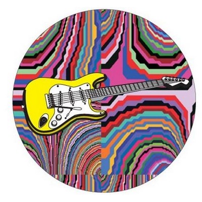 Electric Guitar Round Metal Photo Magnet (2 1/2")