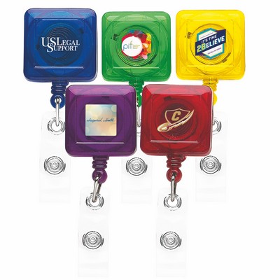 "Better" Translucent Square Retractable Badge Reel