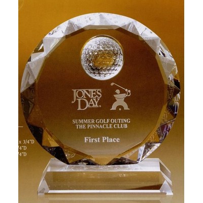 Large Golf Sunflower Crystal Award