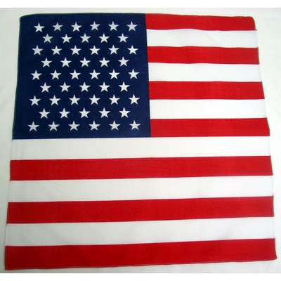 100% Micro Polyester USA Flag Bandanna 22"x22"