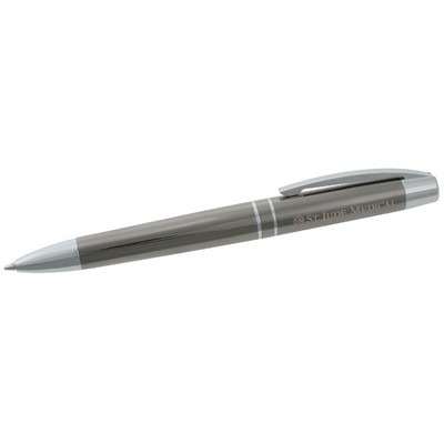 Gunmetal Finish Ballpoint Pen w/Silver Accents