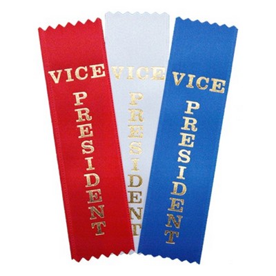 1-5/8"x6" Vertical Vice President Stock Title Ribbon