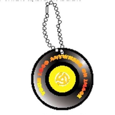 Rpm Record Promotional Key Chain w/ Black Back (4 Square Inch)