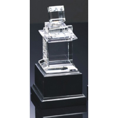 6.5" Crystal Computer Award w/Marble Base