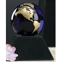 3" Cobalt Blue Glass World Globe Award