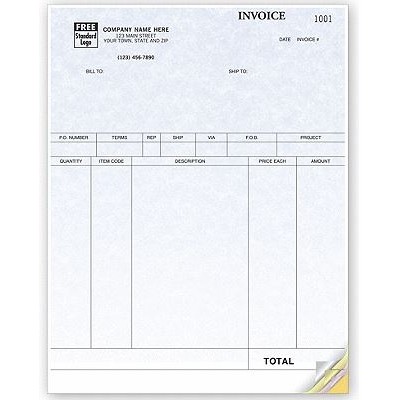 Parchment Laser Product Invoice (2 Part)