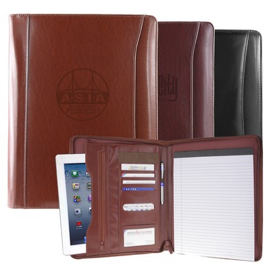 Brown Atlantis Leather Zippered Portfolio