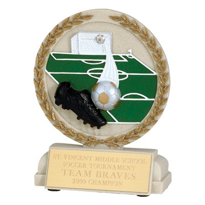 Soccer Stone Resin Trophy (5½" x 4½")