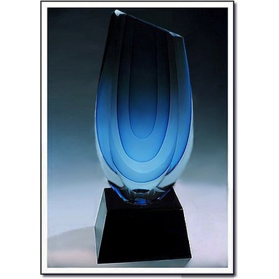 Torch Art Glass Sculptures w/ Marble Base (5"x11.5")