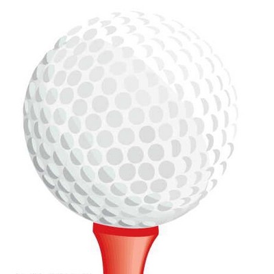 Golf Ball & Tee Maxi Magnet (3 Square Inch)