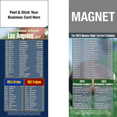 Los Angeles Pro Football Schedule Peel & Stick Magnet (3 1/2"x8 1/2")