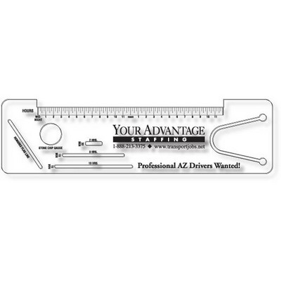 .030 Clear Plastic Logbook Ruler, Stock Shape LBR3 (2.42"x8.84"), Spot Color