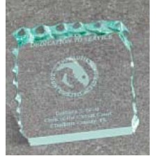 Blue Acrylic Free Standing Cracked Ice Award (3"x3")