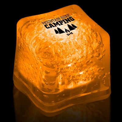 1 3/8" Orange Lited Ice Cube(Pad Printed)