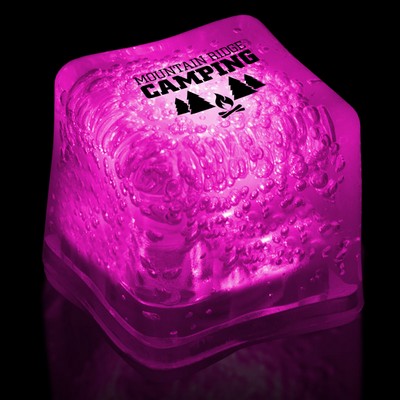 1 3/8" Pad Printed Pink Lited Ice Cube