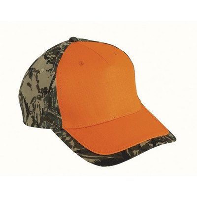 5 Panel Cotton Twill Front W/ Camo Visor Edge & Back