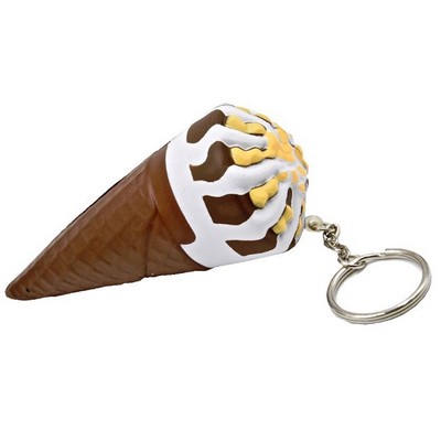 Ice Cream Cone Key Chain Stress Reliever Squeeze Toy