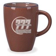 13 Oz. Endeavor Mug w/ Colored Trim (Brown/Blue)