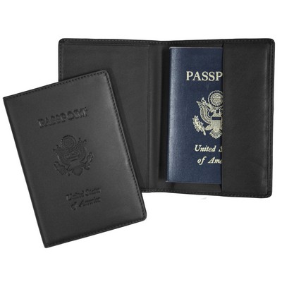 Leather Debossed RFID Blocking Passport Jacket