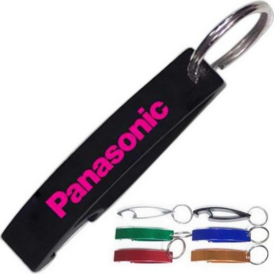 Rectangle Aluminum Bottle Opener w/Keychain (2 Week Production)