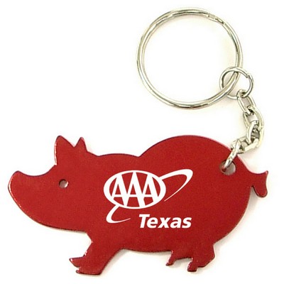 Pig Aluminum Bottle Opener w/Key Chain (2 Week Production)