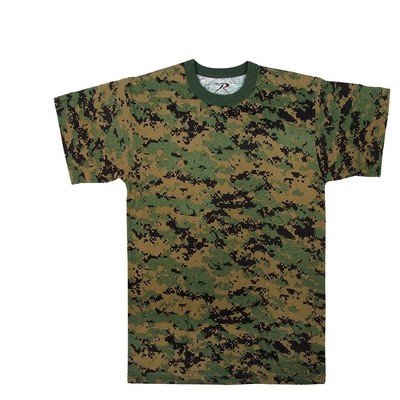 Men's Woodland Digital Camouflage Military T-Shirt (4XL)