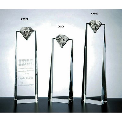 Kings Diamond Optic Crystal Award (2¾"x 9¼")