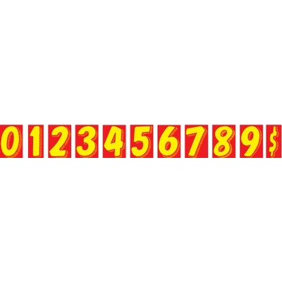 Windshield Number Decals- 11 1/2" (Red/Yellow)