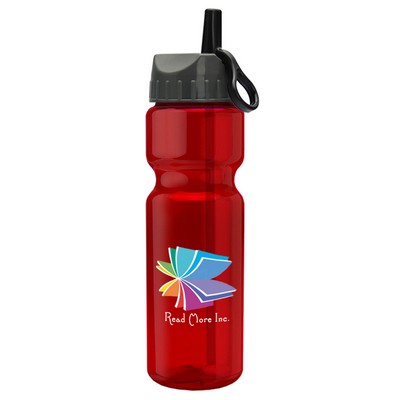 28 Oz. Sports Bottle w/Ring Straw Lid - Digital Imprint