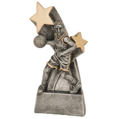 6" Female Basketball Super Star Resin Figure Trophy