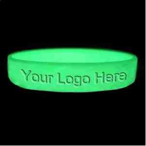 1/2" Glow-in-the-Dark Debossed Silicone Wristbands