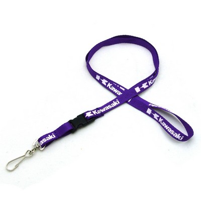 3/8" Silkscreened Flat Lanyard w/ Detached Buckle