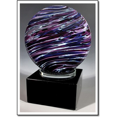 Proto Planet Art Glass Sculpture w/ Marble Base (4"x5.75")