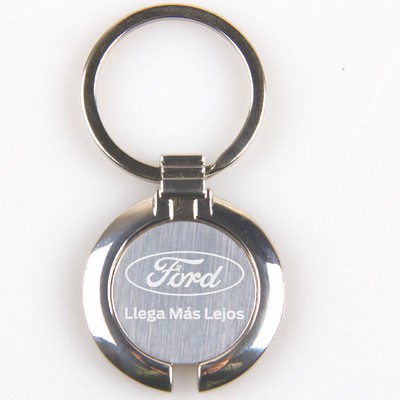 Round Shape Chrome Metal Split Ring Key Holder