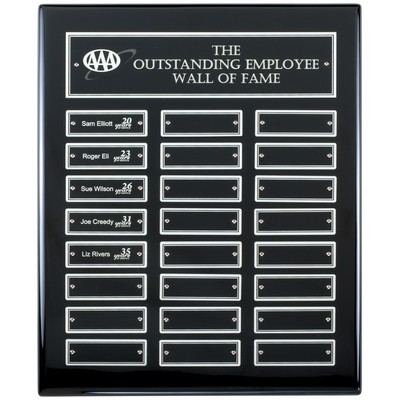 Ebony Perpetual Award Plaque Silver Engraved - 24 Nameplate