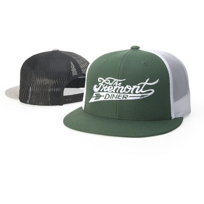 Wool Blend Flat Bill Trucker Snapback Cap