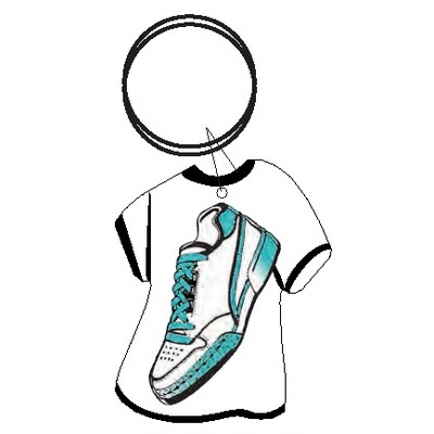 Sneaker T-Shirt Key Chain w/Clear Mirror Back (2 Square Inch)